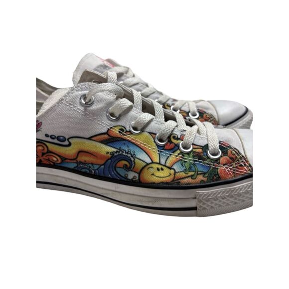 Rare Converse + Drew Brophy Art White Colorful Low Top Limited Edition Sneakers - Picture 3 of 10